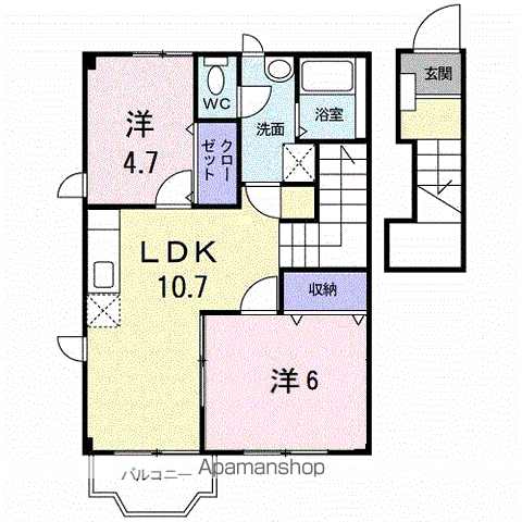 セレーノ(2LDK/2階)の間取り写真