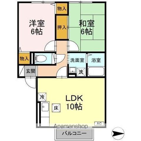 クレールNS(2LDK/1階)の間取り写真