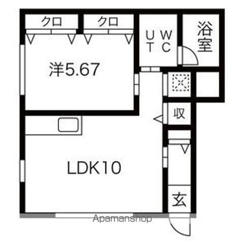 カーサ その(1LDK/1階)の間取り写真