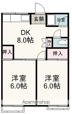 瀧下アパート(2DK/2階)の間取り写真