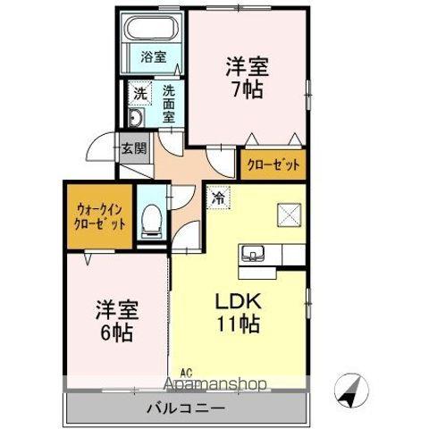 リバブル北高下A棟 A棟(2LDK/3階)の間取り写真