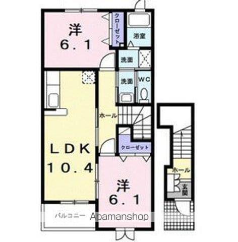 ブルーコテージK&H(2LDK/2階)の間取り写真