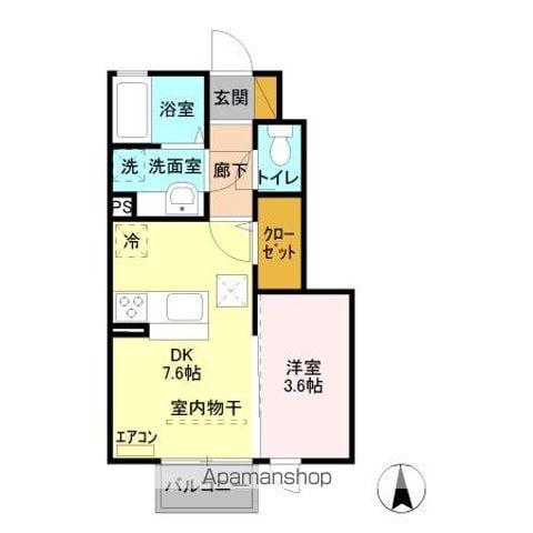 サンカーズ II(1DK/1階)の間取り写真