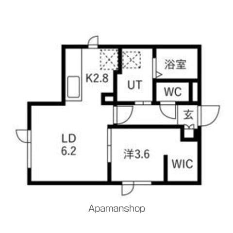 北40条西6丁目(1LDK/2階)の間取り写真