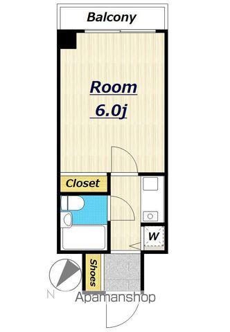 ミリオンコート三軒茶屋(1K/1階)の間取り写真