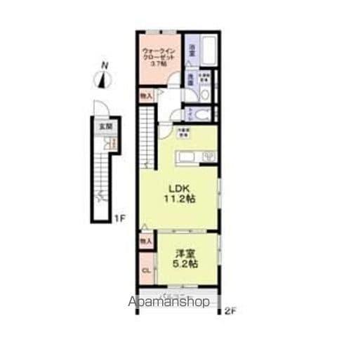 アルト小幡中(1LDK/1階)の間取り写真