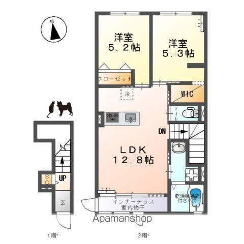 シルキー(2LDK/2階)の間取り写真