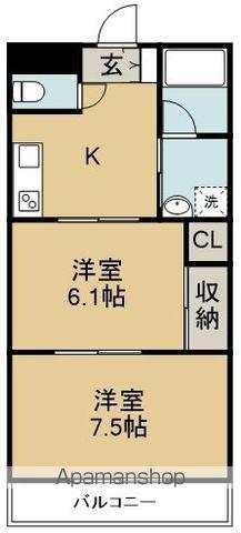 アーバンコート沖洲(2K/2階)の間取り写真