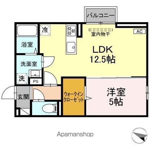 クリエ・ガーデン(1LDK/1階)の間取り写真