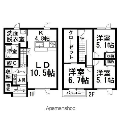 グランアルシア(3LDK/1階)の間取り写真