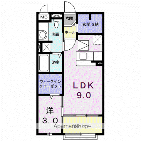 ナイル良Ⅱ(1LDK/1階)の間取り写真