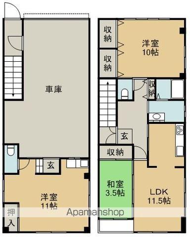 牟岐線 二軒屋駅 徒歩5分 2階建 築31年(3LDK)の間取り写真