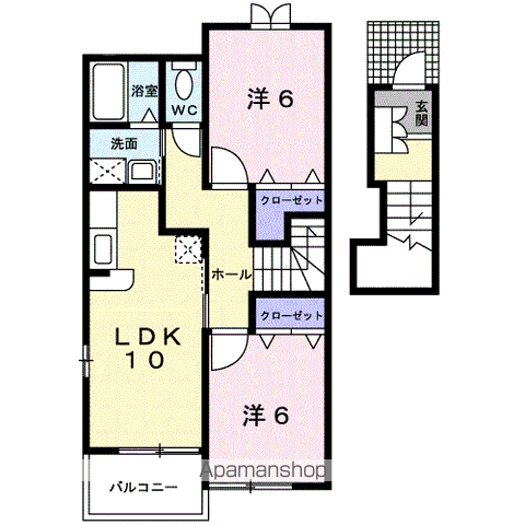 和歌山線 大谷駅(和歌山) 徒歩10分 2階建 築21年(2LDK/2階)の間取り写真