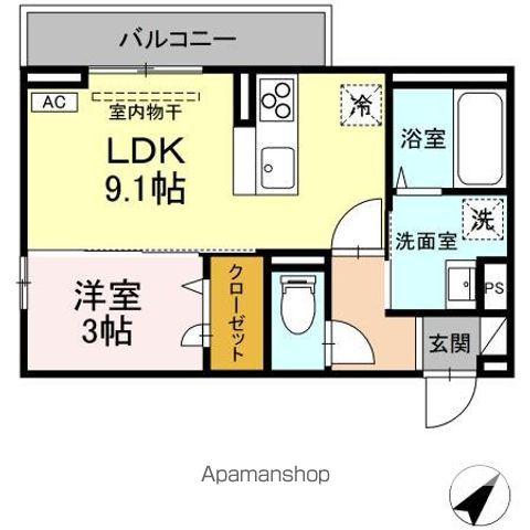 レスア柏崎I(1LDK/3階)の間取り写真