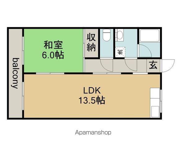 グリーンハイツ(1LDK/3階)の間取り写真