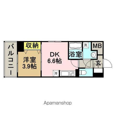 エンブレイス博多駅南(1DK/2階)の間取り写真