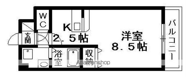 エル・セレーノ草津(1K/4階)の間取り写真