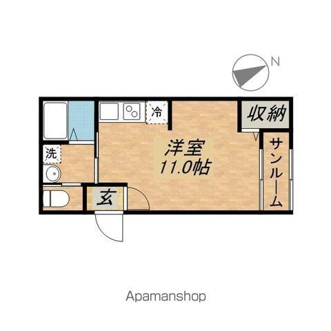 ラトゥール水口(ワンルーム/2階)の間取り写真