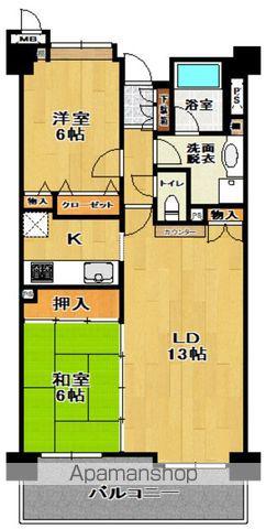 ラフィネス郡山(2LDK/11階)の間取り写真