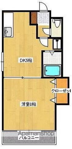 ベルエール八本松(1DK/11階)の間取り写真