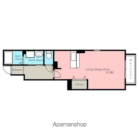 プライジア(1K/1階)の間取り写真