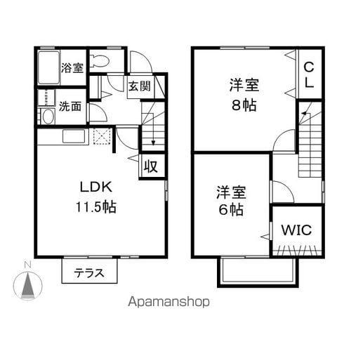 クランツイースト(2LDK/1階)の間取り写真