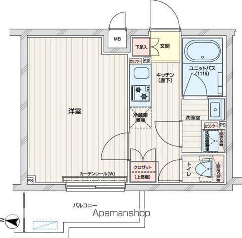ルーブル練馬赤塚(1K/3階)の間取り写真