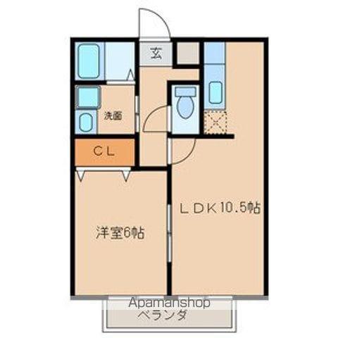 ミラコスタⅠ(1LDK/2階)の間取り写真