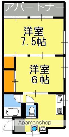 広木2丁目アパート(2K/1階)の間取り写真