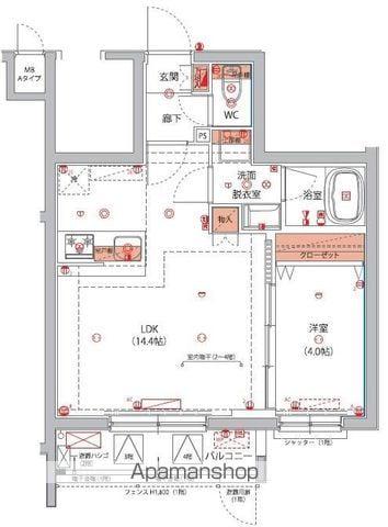 東京八広THE SKYレジデンス(1LDK/3階)の間取り写真