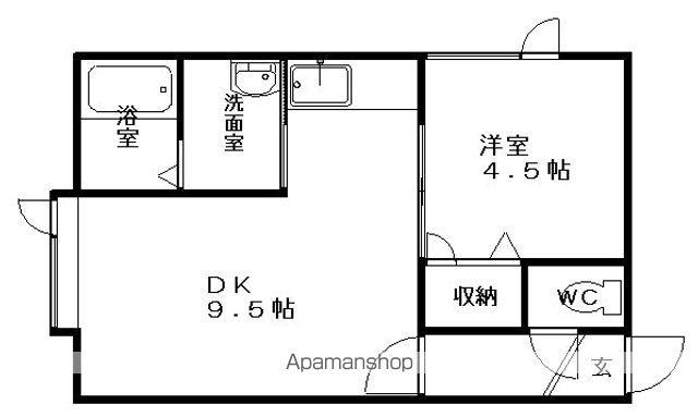 カムフォータブル(1DK/1階)の間取り写真