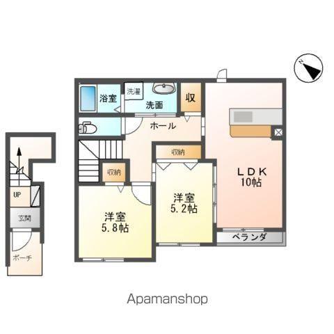 シュヴァル雅(2LDK/2階)の間取り写真