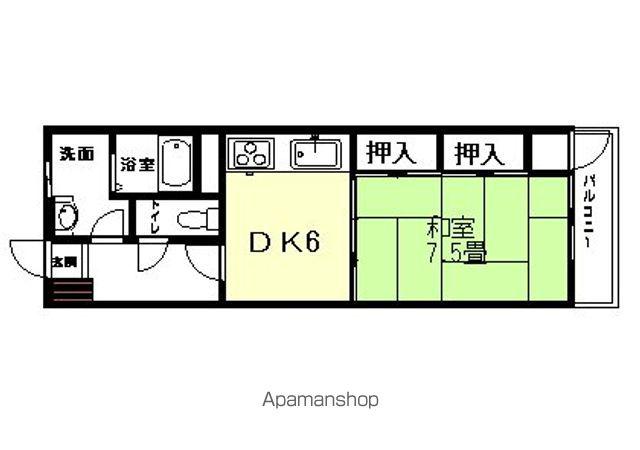 レセフェール(1DK/1階)の間取り写真