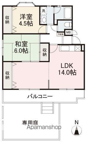 リッチアイランドⅡ(2LDK/1階)の間取り写真