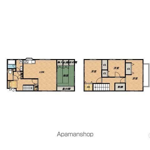 草津線 石部駅 徒歩53分 2階建 築34年(4LDK)の間取り写真