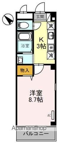 グランボヌール(1K/6階)の間取り写真