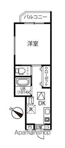 ファーマメント大宮大和田(1K/2階)の間取り写真