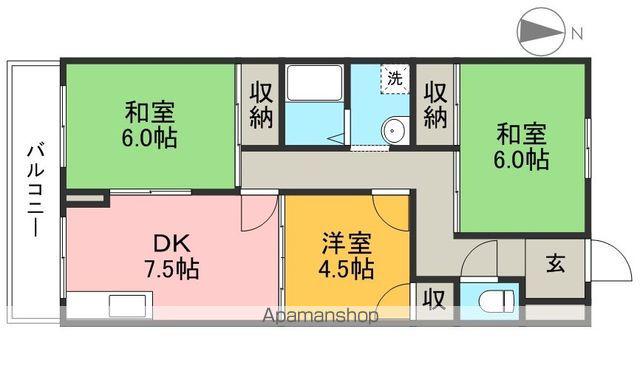 グレートハイツ(3DK/4階)の間取り写真