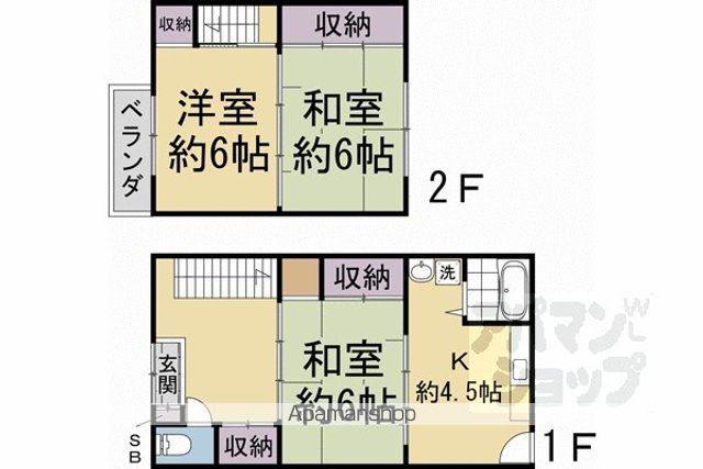 善導寺町３ー１１貸家(3DK)の間取り写真