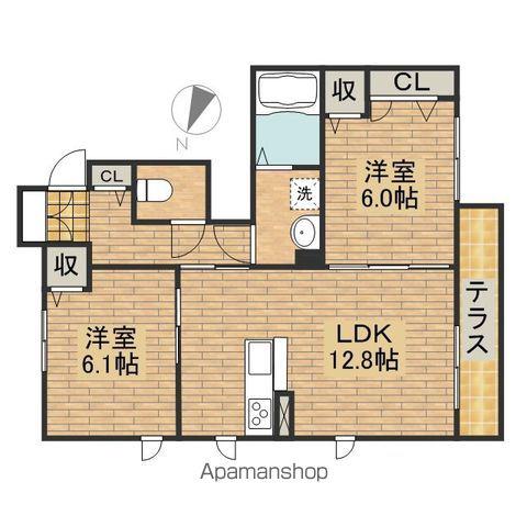 ソラーナ深井A棟(2LDK/1階)の間取り写真