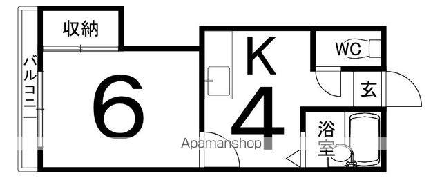 クレス東2条(1K/1階)の間取り写真