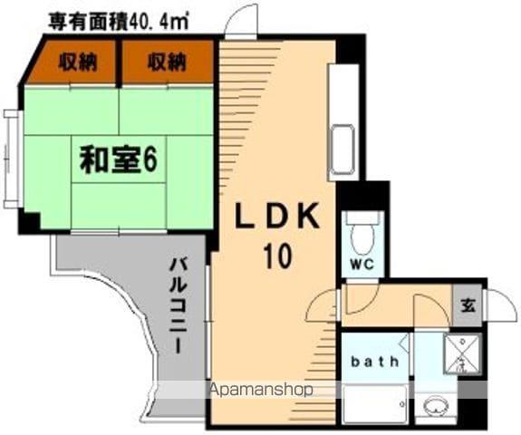 ピアフローラー(1LDK/3階)の間取り写真