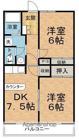 サンパレスコマツ(2DK/1階)の間取り写真