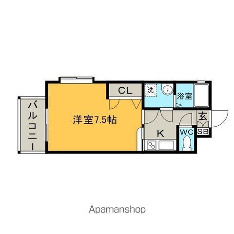 エンクレスト博多(1K/7階)の間取り写真