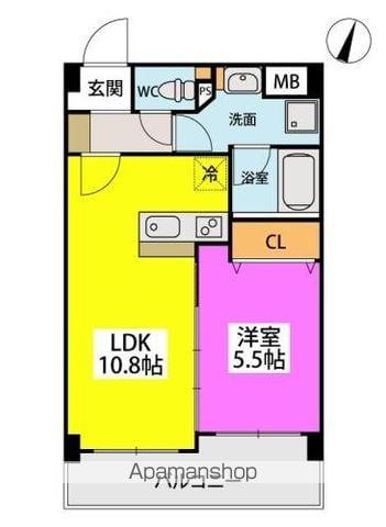 オータムレーベン(1LDK/5階)の間取り写真