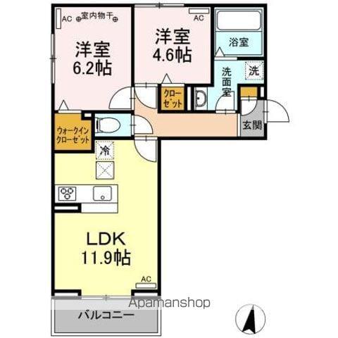 D-ROOM 森本(2LDK/3階)の間取り写真