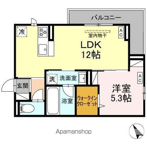 セステナリー西ノ内(1LDK/2階)の間取り写真