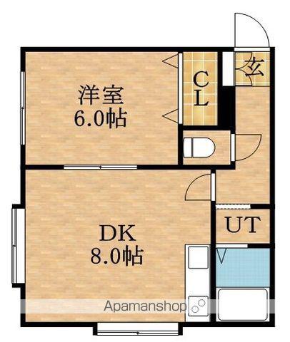 アリコベール東苗穂(1DK/2階)の間取り写真