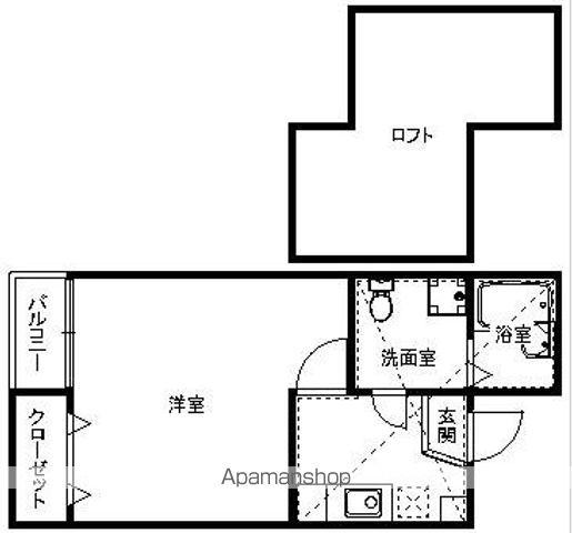 ベネフィスタウン竹下Ⅱ(1K/2階)の間取り写真