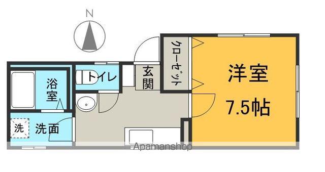ディアス・ツインズAB(1K/2階)の間取り写真